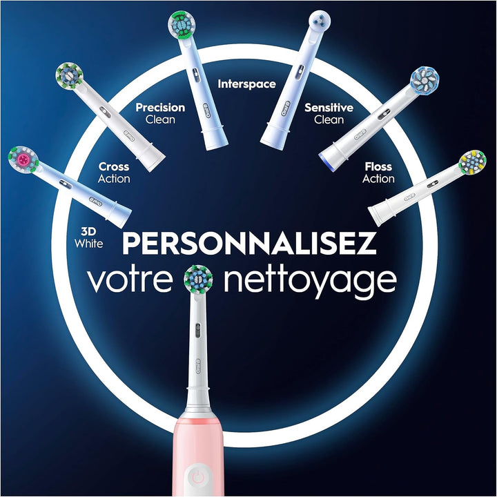 Oral-B Pro 3 3000 Cross Action, Batteriebetrieben, Pink New, New
