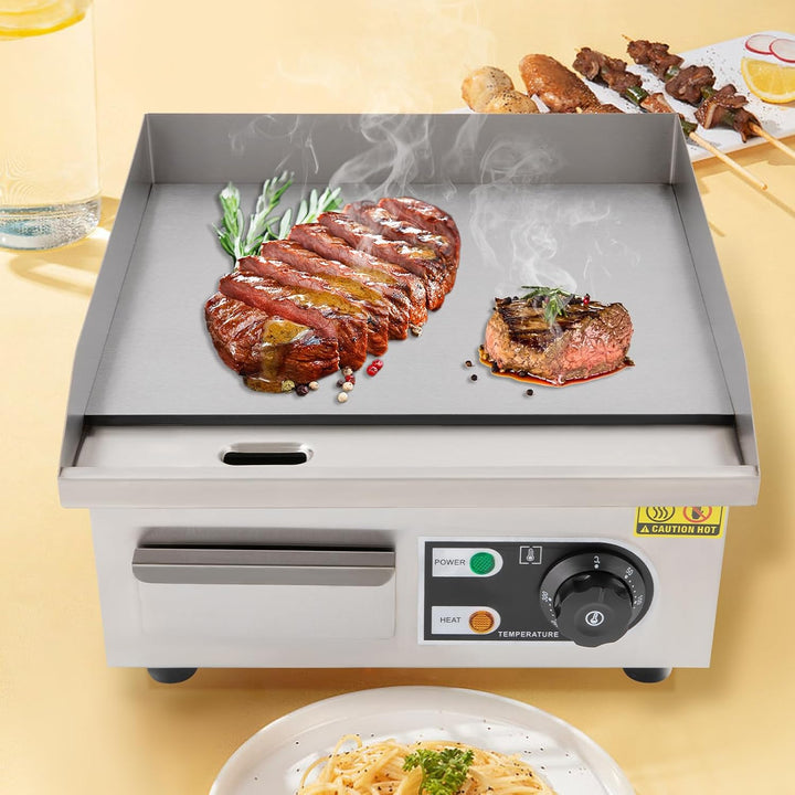 Kommerzielle Elektrische Grillplatte Tischgrill Plattengriller, 2000W Multigrill Plancha Grill mit v
