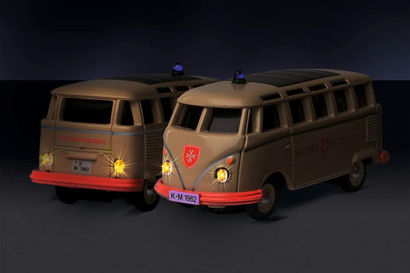 Carson 500504152 1:87 VW T1 Polizei+ Malteser Combo 2.4GHz LCD - Fahrfertiges Modell, 2.4 GHz Fernst