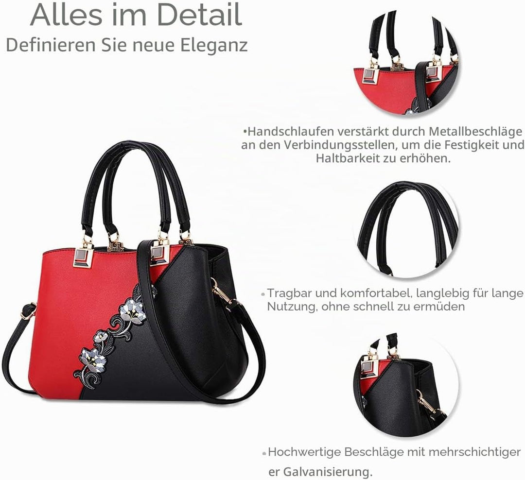 NICOLE & DORIS Handtaschen Damen modische Damenhandtaschen taschen Damen Umhängetaschen mit Blumenmu
