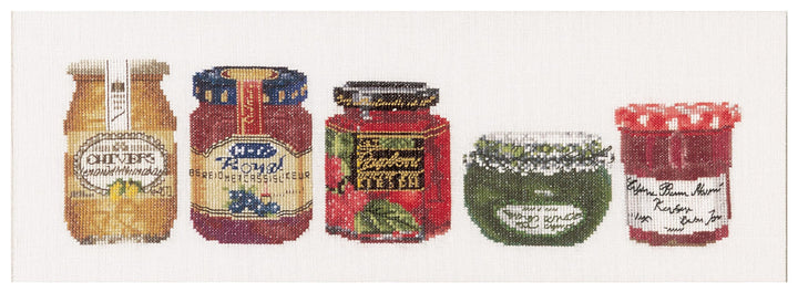 Thea Gouverneur - Kreuzstich-Set - Marmeladen-Topf - Aida - 18 Count - Für Erwachsene - 3047A 5" by