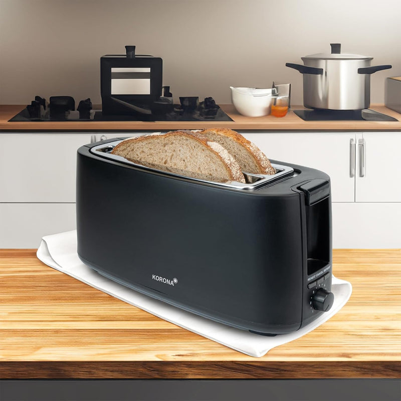 Korona 21060 Toaster 4 Scheiben | Langschlitz | einstellbarer Röstgrad | Auftauen | Rösten | Aufwärm