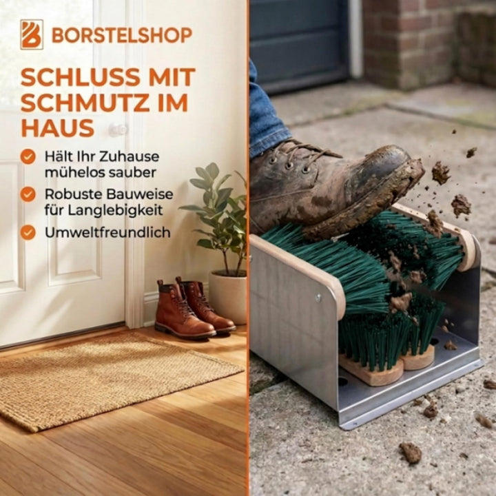 Borstelshop Schuhabstreifer mit Halterung - Fussabtreter Aussenbereich - Fussabtreter Aussen - Schuh