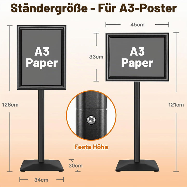 VAIIGO Heavy Duty Sign Holder Poster Stand, Adjustable Menu Display Stand Floor Standing Sign Holder