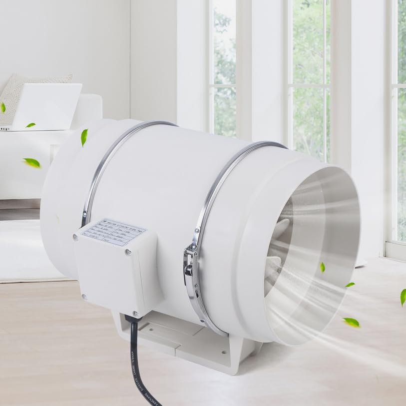 Inline Rohrventilator 100mm/150mm/200mm - 220m³/h Reinkupfermotor Abluftventilator Kanalventilator L