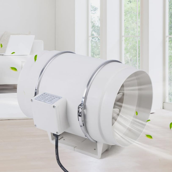 Inline Rohrventilator 100mm/150mm/200mm - 220m³/h Reinkupfermotor Abluftventilator Kanalventilator L