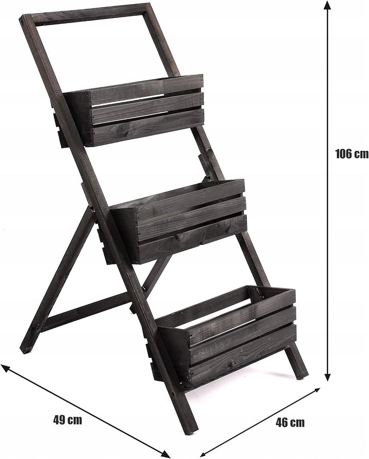 ECODECO Hochbeete für Garten Pflanzenregal aus Holz | Kaskadierendes Blumentreppe für Outdoor Indoor