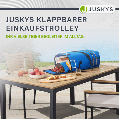 Juskys Einkaufstrolley 3in1 mit 2 Rollen für Shopping - 56 L Tasche abnehmbar - Trolley klappbar & m