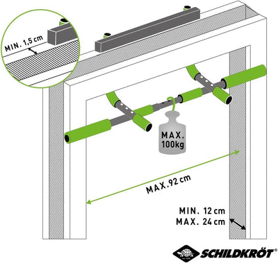 Schildkröt Multifunktions-Türreck 4 in 1, Multifunktional verstellbar, max. 100 kg Grün-Schwarz, 960