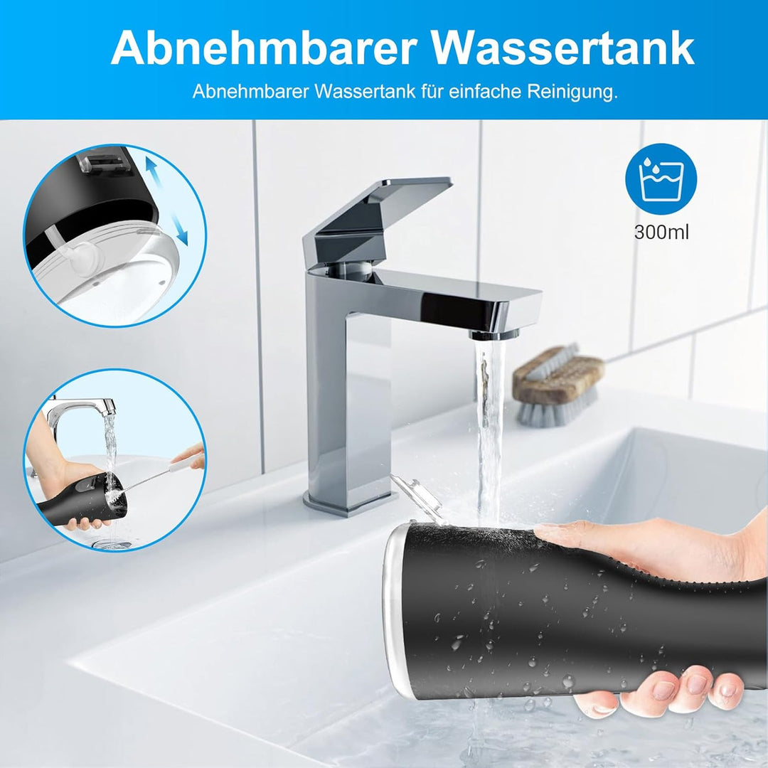 Betterchoi Munddusche Kabellos Tragbar Elektrische Zahnreiniger, 4 Reinigungsmodi, 1800 Impulse, 300