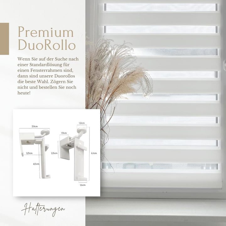 Home-Vision® DuoRollo Klemmfix, Doppelrollo ohne Bohren mit Klämmträgern, Rollos für Fenster und Tür