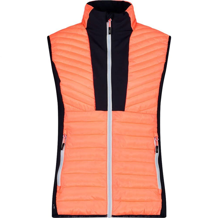 CMP Damen Hybrid Weste Steppweste 34 RED FLUO