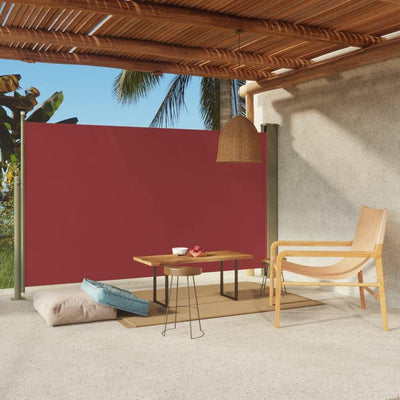 FIRBNUS Seitenmarkise Ausziehbar 180x300 cm Rot Sichtschutz Balkon Sichtschutz Garten Sonnenschutz T