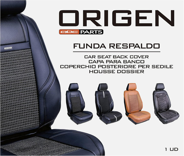 Origen Vordersitzbezug Modell R3 Schwarz mit 6 cm Schaumstoff. Kompatibel mit Seitenairbag. Hergeste
