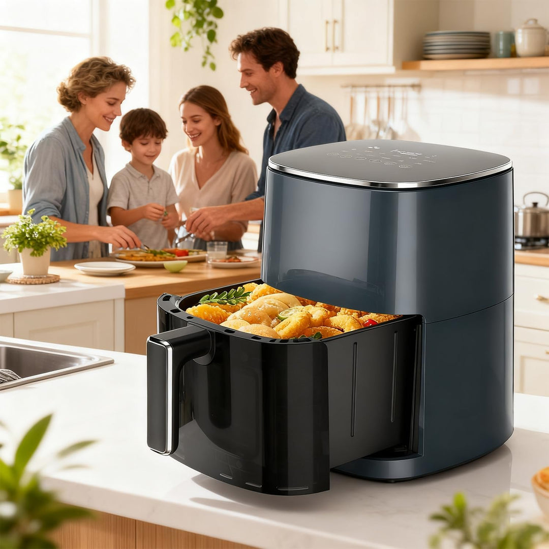 DUMOS Air Fryer 6QT with Window Square Airfryer Oven 12-in-1 for Family 400°F Rapid Air Crispy Techn