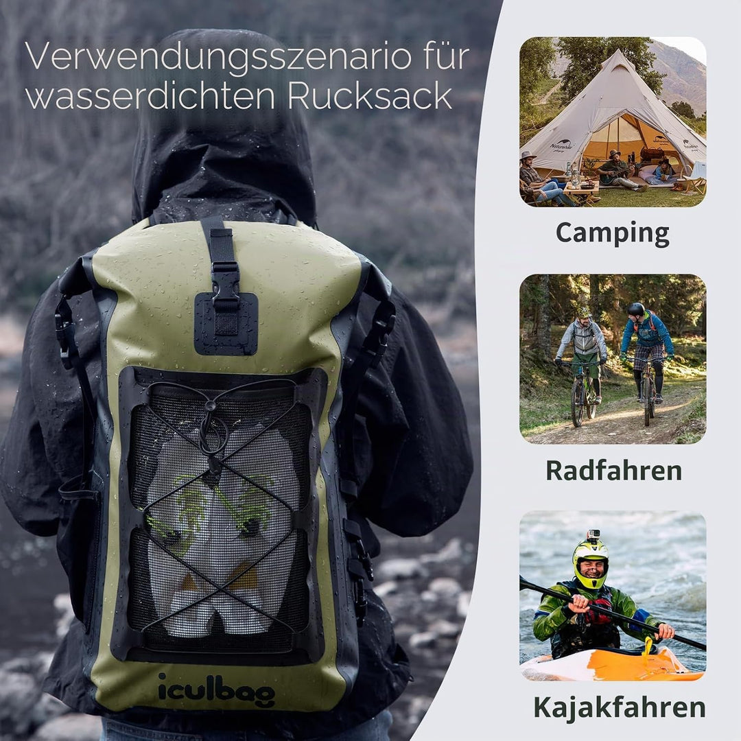 30L/40L Wasserdichter Rucksack BootszubehöR Dry Ferm Bag Wasserfester Rucksack Strandrucksack wasser