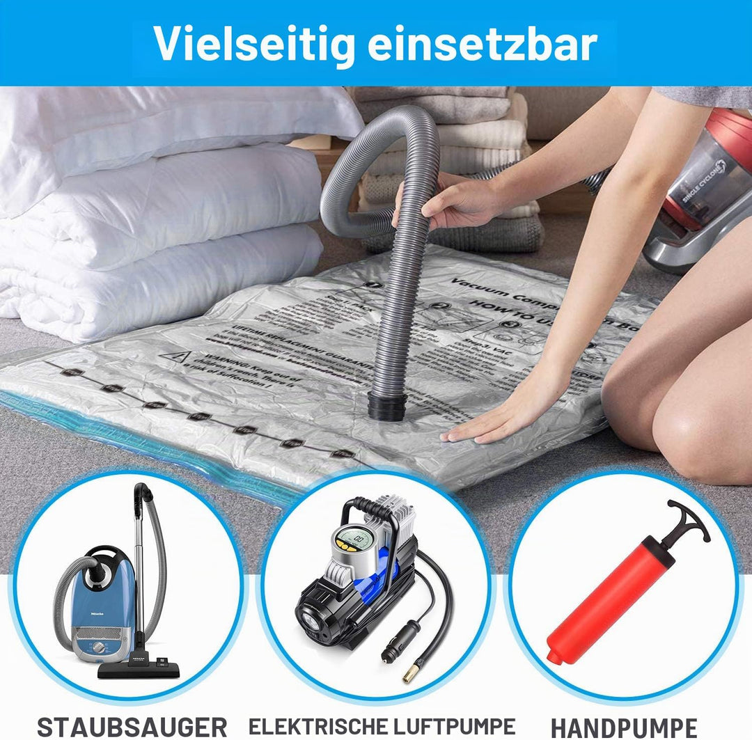 Accenter Vakuumbeutel Gross – 8 Stück Vakuumbeutel für Bettdecken zur saisonalen Aufbewahrung, Vakuu