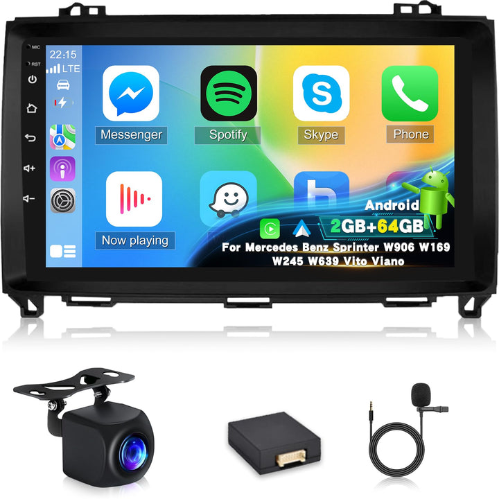 [2+64G] Android 13 Autoradio für Mercedes Benz Klasse A/B/V Klasse Vito Viano Sprinter 2500 3000 W16
