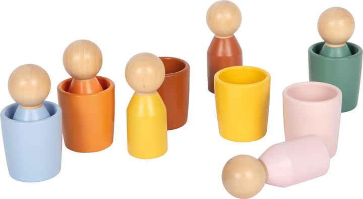 small Foot Montessori Sortierbecher mit Figuren, aus FSC® 100%-zertifiziertem Holz, Sortierspiel mit