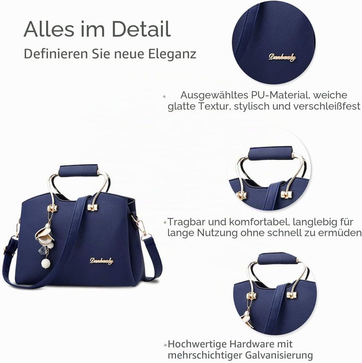 NICOLE&amp;DORIS Damen Handtaschen Schultertasche mit Tragegriff Umhängetasche für Damen Ledertasche mit