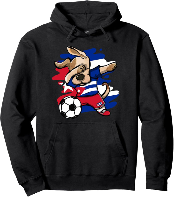 Dabbing Hund Kuba Fussball Mannschaft Kubanische Flagge Sport Pullover Hoodie