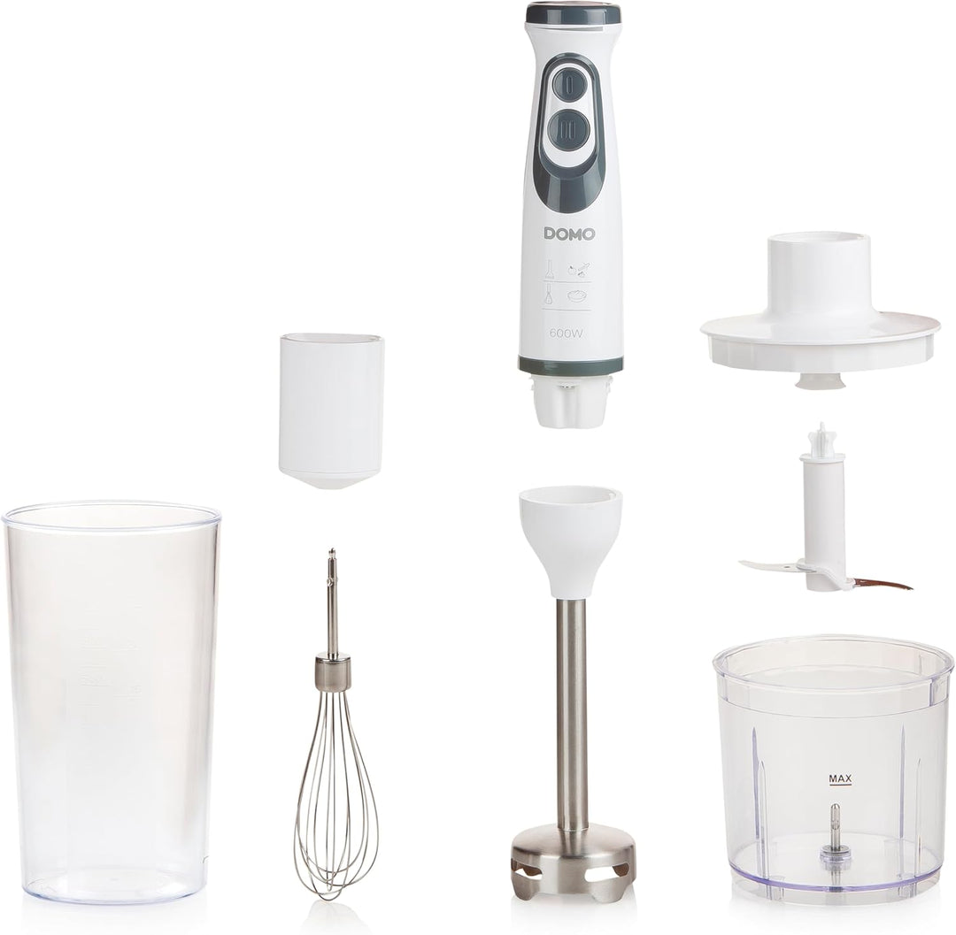 DOMO DO1089M Mixer-Set 3-in-1 600 W inkl. Messbecher weiss/grau White, White