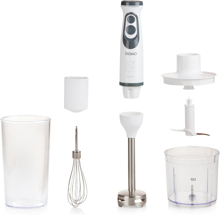 DOMO DO1089M Mixer-Set 3-in-1 600 W inkl. Messbecher weiss/grau White, White