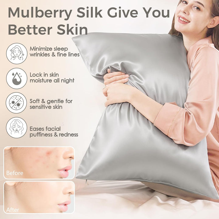 Seidenkissenbezug Jaciu Silk Pillowcase 21 Momme beidseitiger Seidenkissenbezug Kissenbezug Versteck
