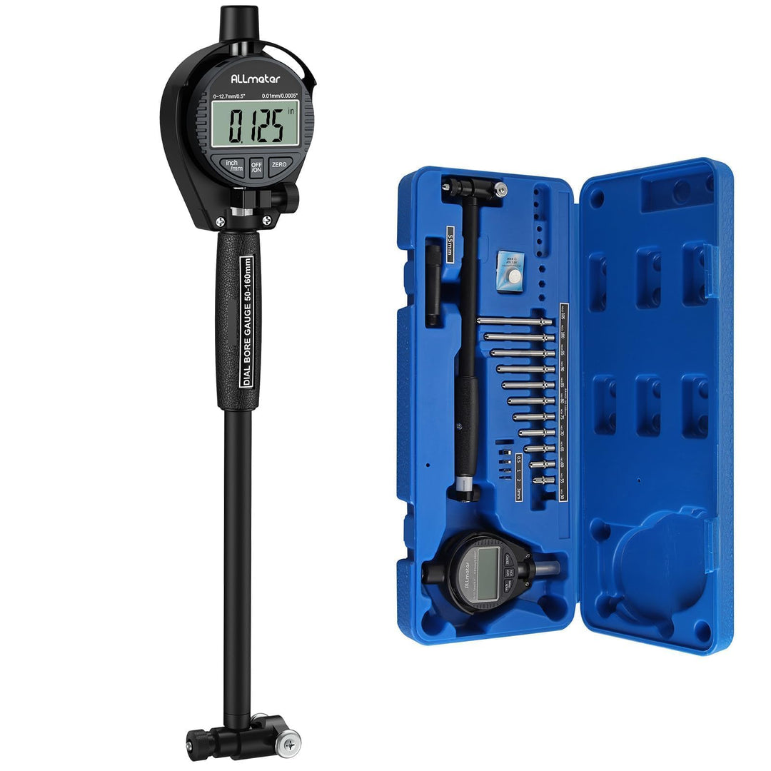 ALLmeter Digitales Bohrungsmessgerät Messuhr Set 50-160 mm Innendurchmesser Anzeige Messwerkzeug mit