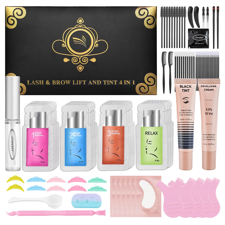 Wimpernlifting Set mit Farbe Schwarz, Lash Lifting Set mit Farbe Schwarz, für Salon und Anfänger(Wim