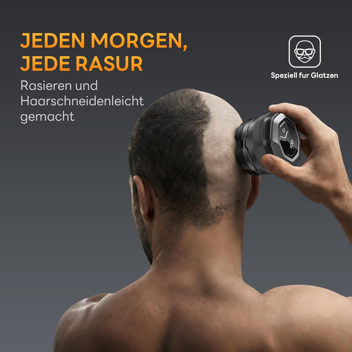 Glatzen Rasierer Herren, DOAO 2025 Verbessert wasserdicht 6D Flexibler Glatzenrasierer, Magnetische