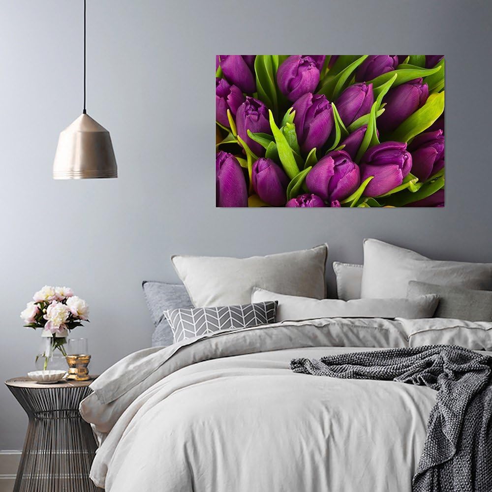 Feeby Bilder Blumen Tulpen XXL 120x80 cm Wohnzimmer Schlafzimmer Büro Flur Küche Wandbilder Modern B