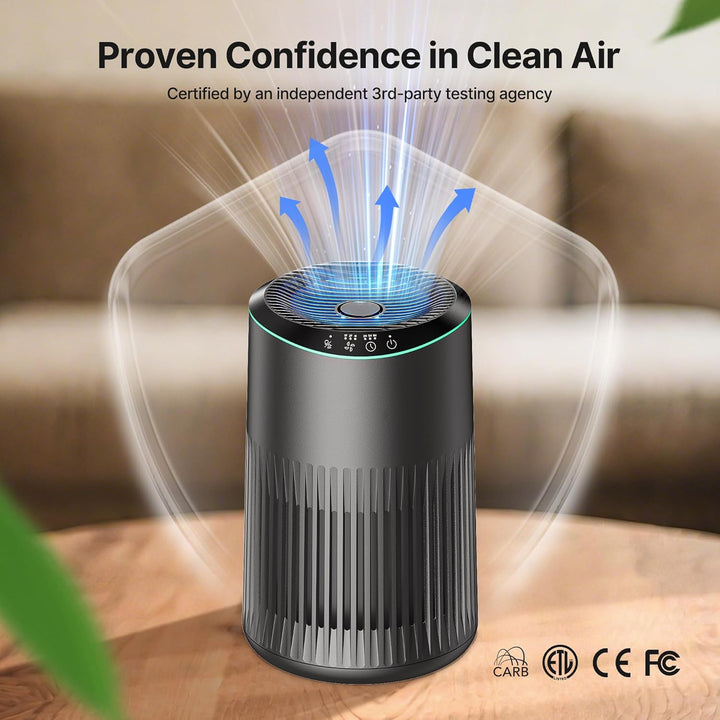 Luftreiniger für Schlafzimmer Zuhause, Luftreiniger Allergiker für Schlafzimmer Büro Raucherzimmer,