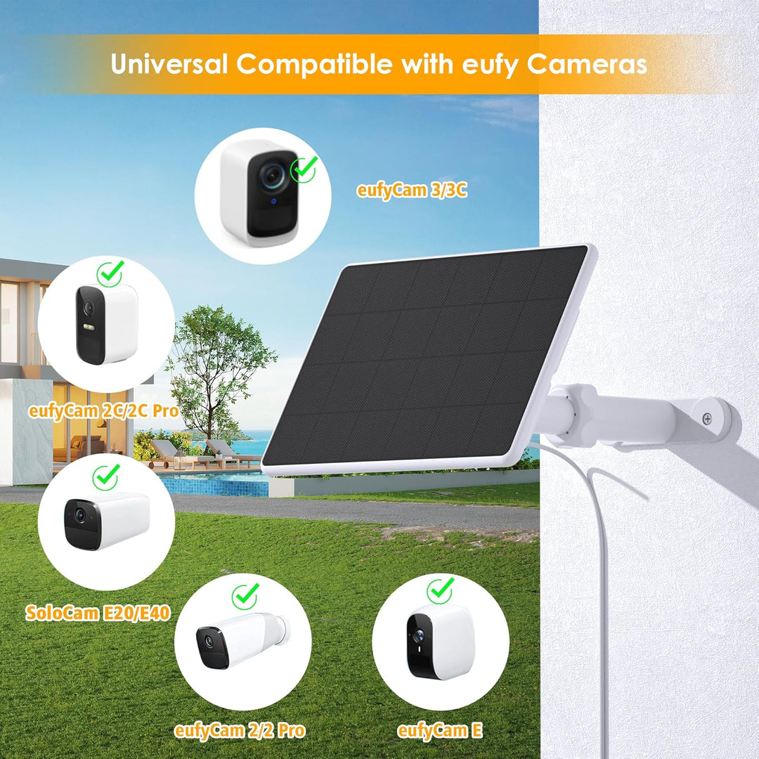 Solarpanel für eufy Kamera, 6W eufy Solarmodul für eufyCam E,2/2 Pro,2C/2C Pro,3/3C, soloCam E20/E40