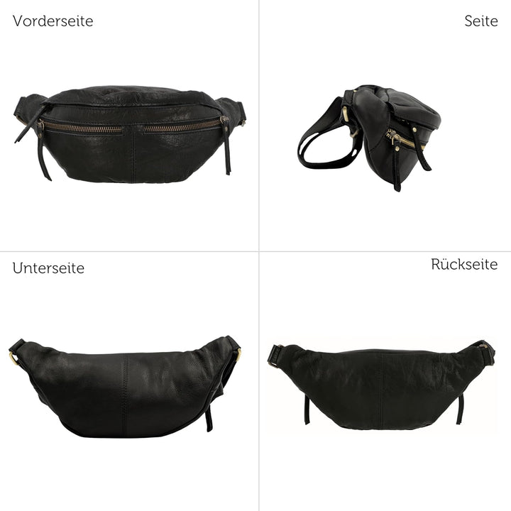 Gusti Gürteltasche Leder - Acton Damen und Herren Bauchtasche Festivaltasche Hüfttasche Vintage Lede