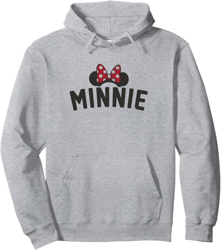 Disney Mickey And Friends Minnie Text Ears & Bow Pullover Hoodie