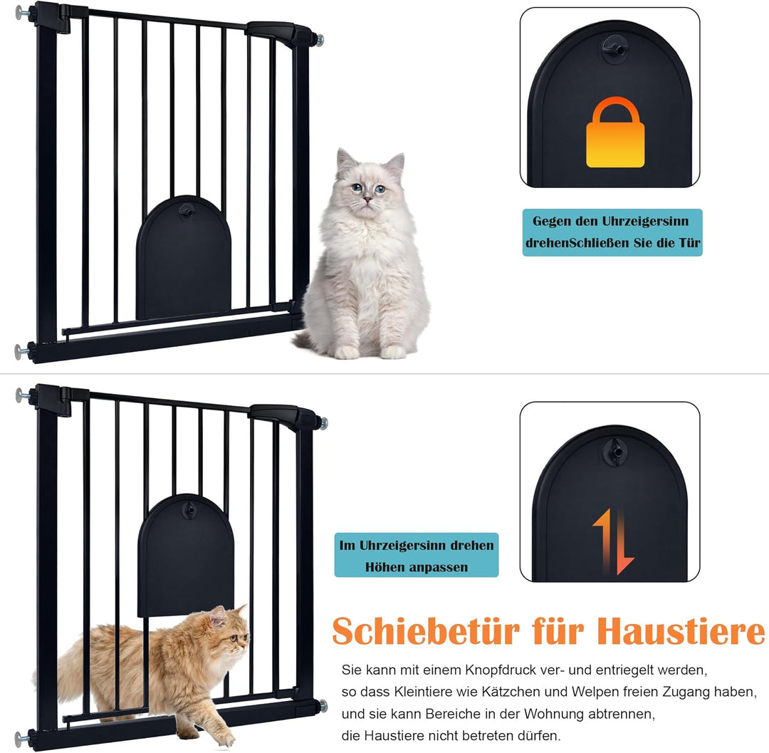 Aufun Treppenschutzgitter Türschutzgitter Kinder ohne Bohren, für 85-95 cm breit, Türgitter mit Druc