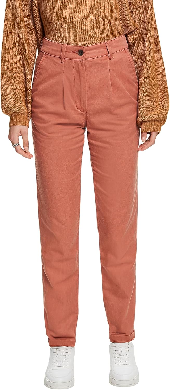 ESPRIT Chino aus Baumwollmix mit mittelhohem Bund 32W / 32L 805/Terracotta, 32W / 32L 805/Terracotta