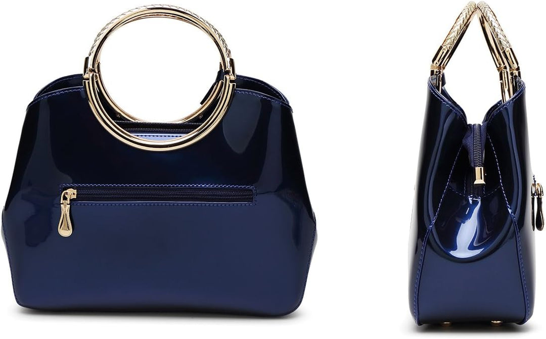 Coolives Damen Handtasche Tasche Henkeltasche aus PU-Lackleder Hochzeitstasche Schultertasche Umhäng