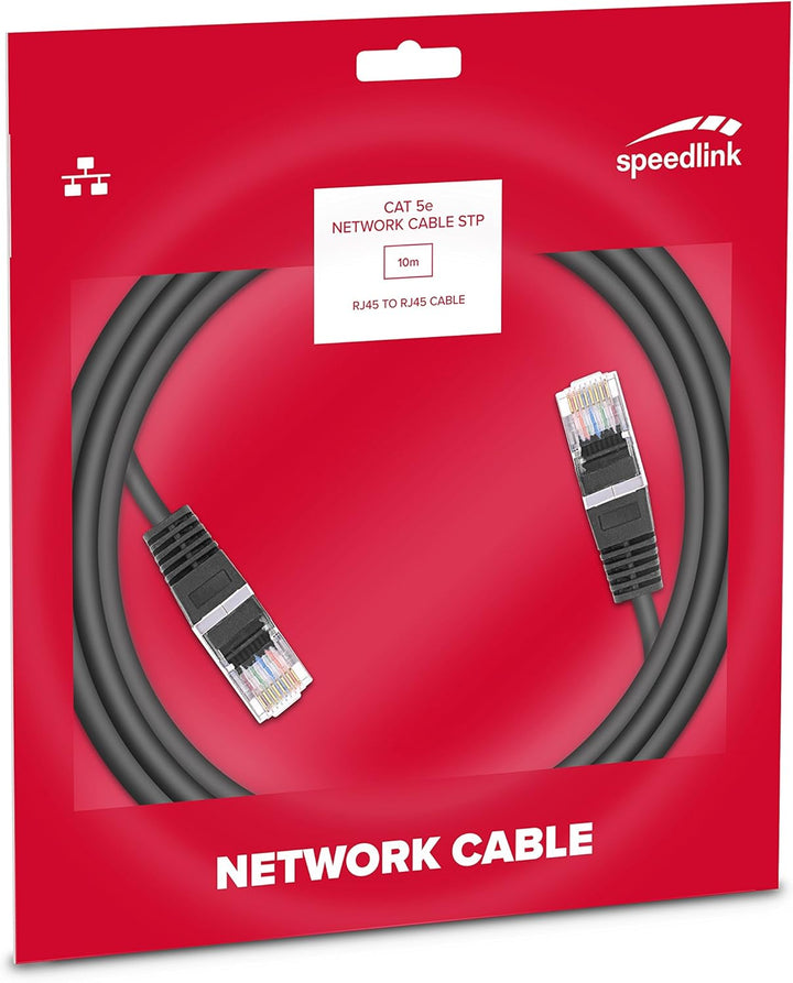 Speedlink Netzwerkkabel Ethernet LAN STP Basic - CAT 5e auf CAT 5e - RJ45-Anschluss - 10 m - schwarz