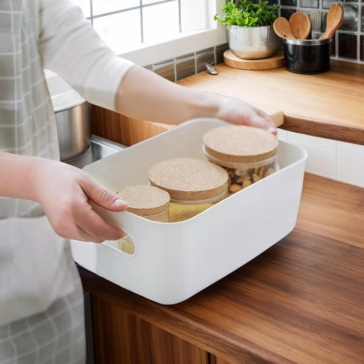 12 Stück Aufbewahrungsbox,Aufbewahrungskorb Kunststoff,Aufbewahrungsboxen storage boxes mit Griff fü