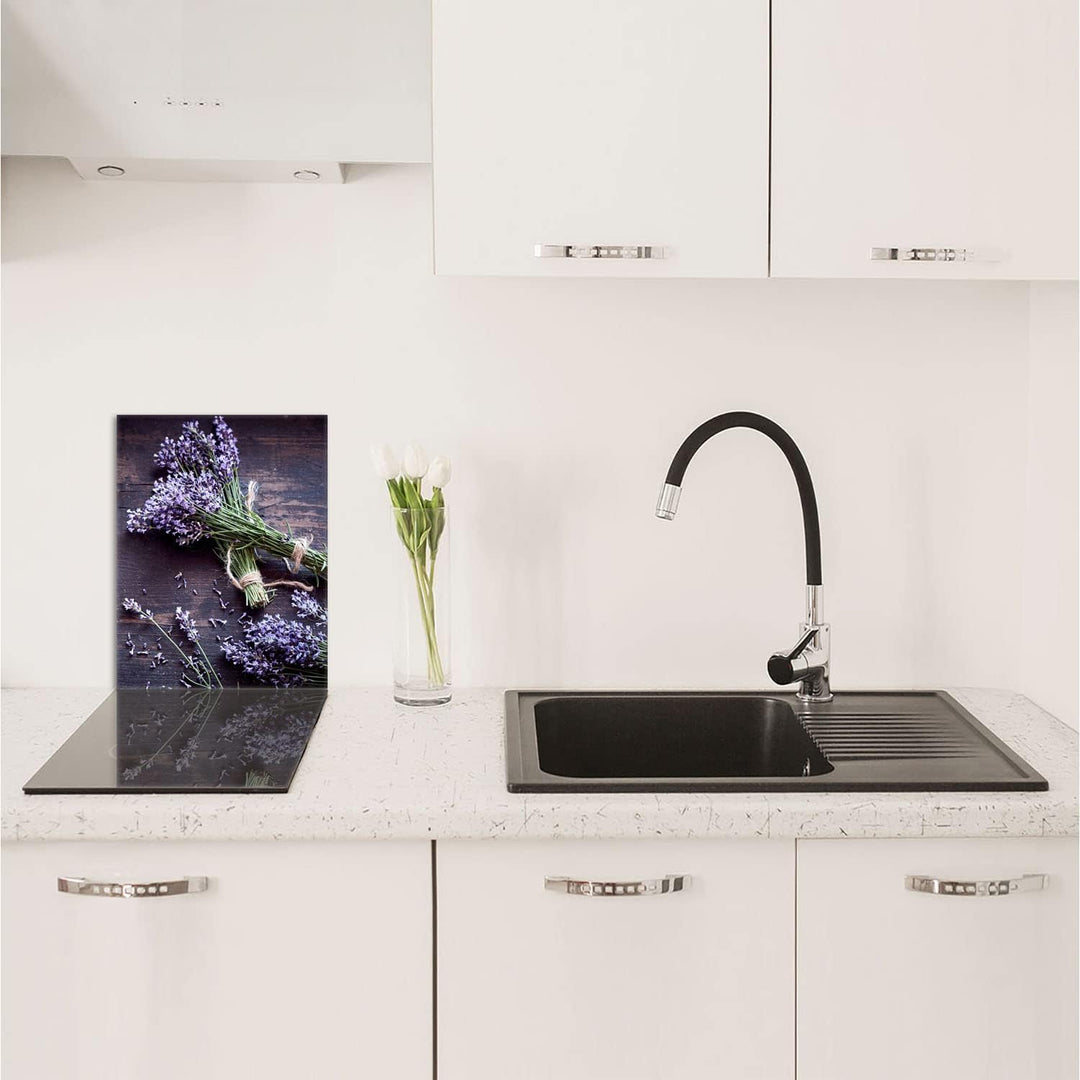 DarHaus Herdabdeckplatte einteilig 40x52 cm Ceranfeld Abdeckung Glas Spritzschutz Abdeckplatte Glasp