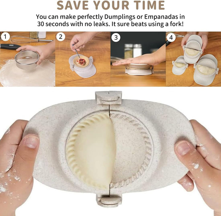 Ravioli Maker & Dumpling Maker Set mit Dough Cutter [3 Grössen],Empanadas, Gyoza, Maultaschen, Teigt