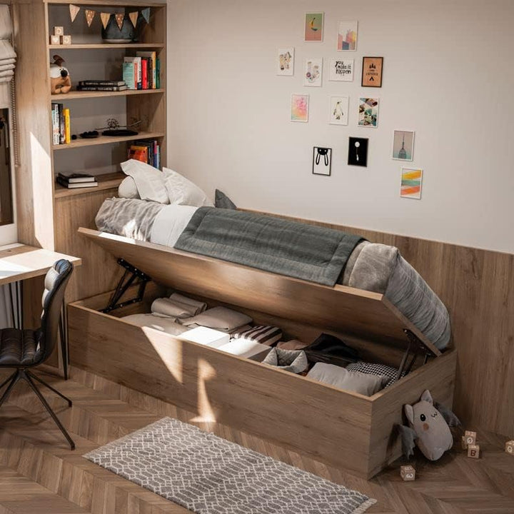 Emuca - Satz mit Hebevorrichtungen für Kanapee-Bett, Seitliches System 90 cm, Schwarz, Stahl, Seitli