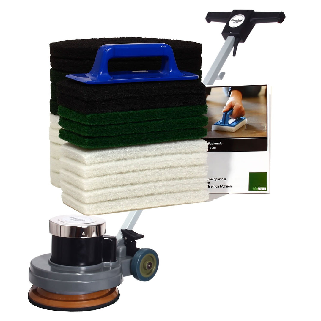 Floorboy XL 300 Universalset, Poliermaschine mit Treibteller, Superpads, einem praktischen Handpadha