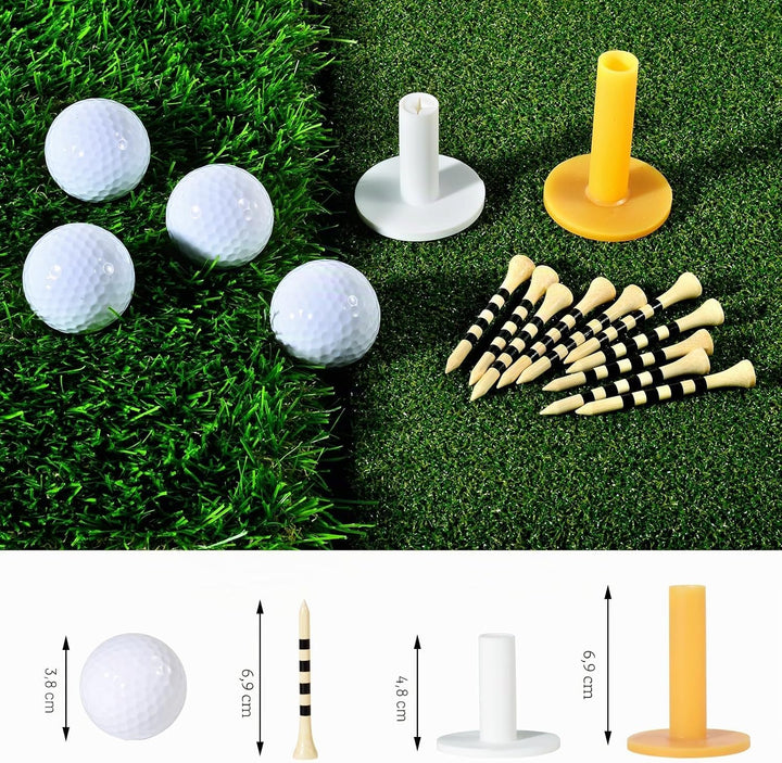 Golf Abschlagmatte 51 x 40 cm,Golf Übungsmatte mit 4 Golfbällen &amp; Zubehör für Zuhause Indoor Outdoor