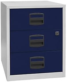 Bisley Home mobiler Beistellschrank PFA, 3 Universalschubladen, Metall, 505 Korpus Lichtgrau, Fronte
