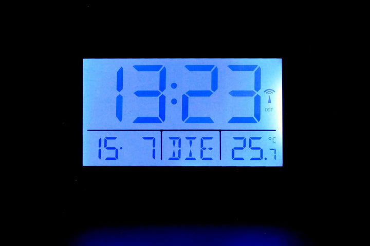 Atlanta Funkwecker Digital LCD Anzeige Alarm Snooze Licht Datum Temperatur - 1802/7 Schwarz