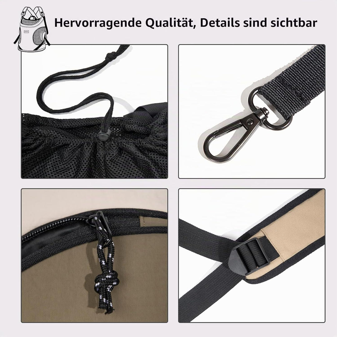 NATUYA Hundetragetasche für kleine Hunde, Haustier-Tragetasche mit gepolsterter Bodenmatte, 2 Reissv