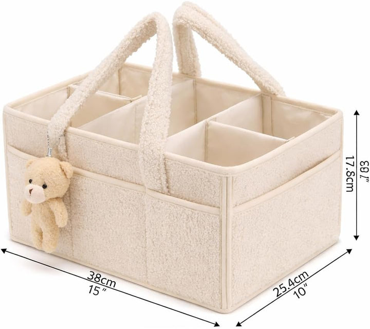 Baby-Windel-Caddy Organizer für Wickeltisch, Baby-Aufbewahrungskorb für Windeln und Feuchttücher, Ge